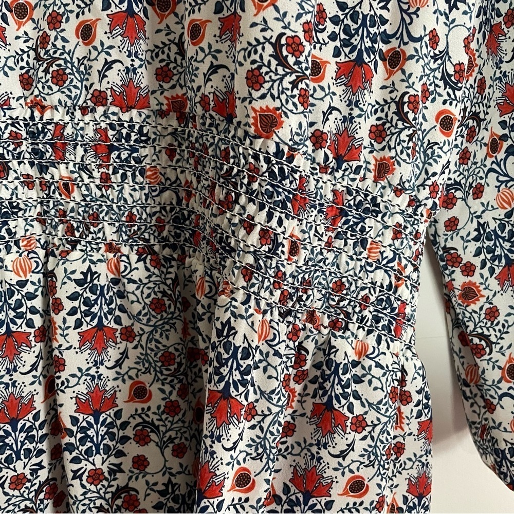 Max Studio BoHo Floral Kimono Tie Waist Top V-Neck Long Sleeve Size X - Picture 9 of 12